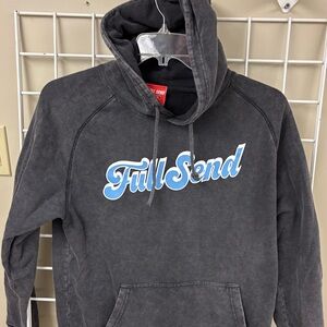 Black and blue Full Send hooded sweatshirt size medium with drawstrings. Nice